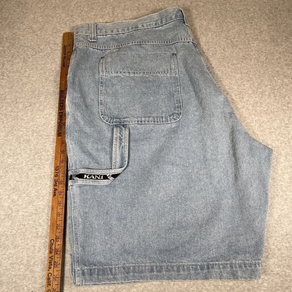 Vintage Y2K Karl Kani Jean Shorts 54 Baggy Wide Leg Jorts Blue Denim Hip Hop - Picture 11 of 12